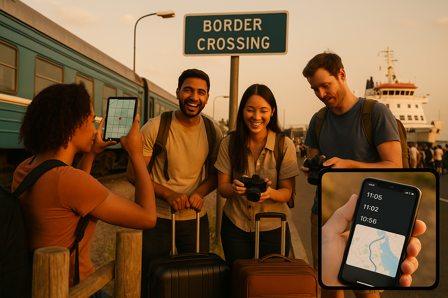 Track Border Crossings by Land, Rail, and Ferry